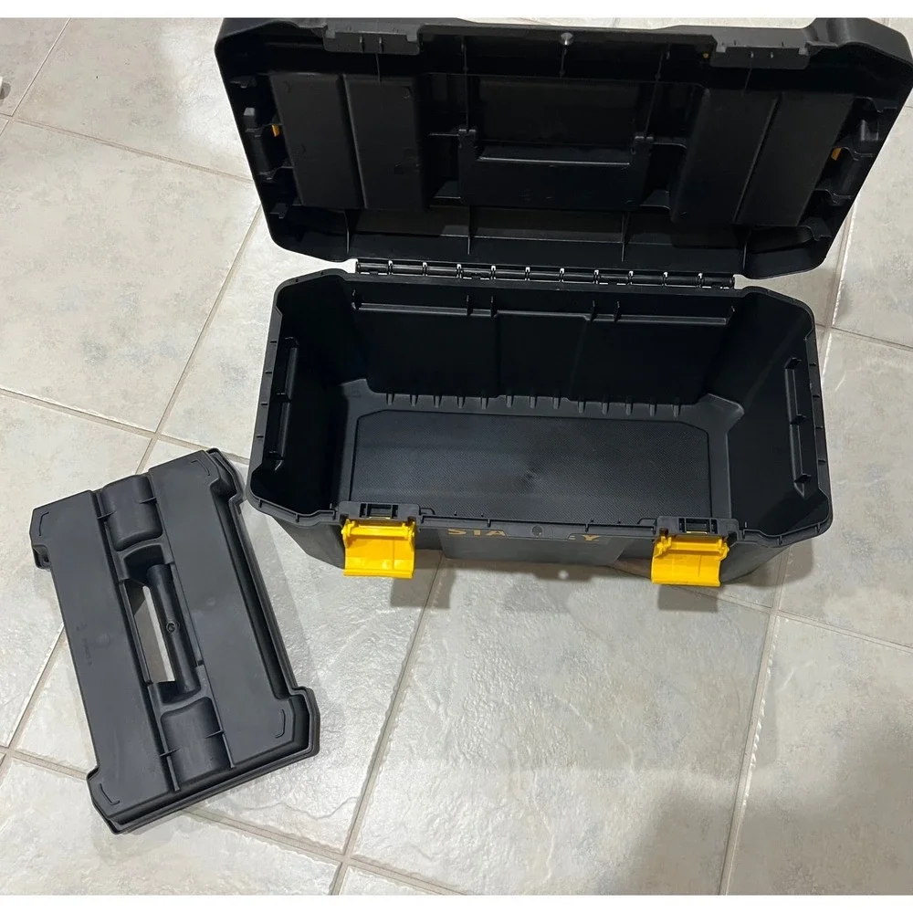 Stanley Essential 19 Inch Plastic Tool Box with Removable Tray STST19331 Black - Picture 5 of 10